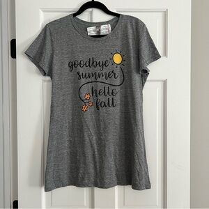 Goodbye Summer, Hello Fall Short Sleeved Tee Shirt - Large - Brand New with Tags